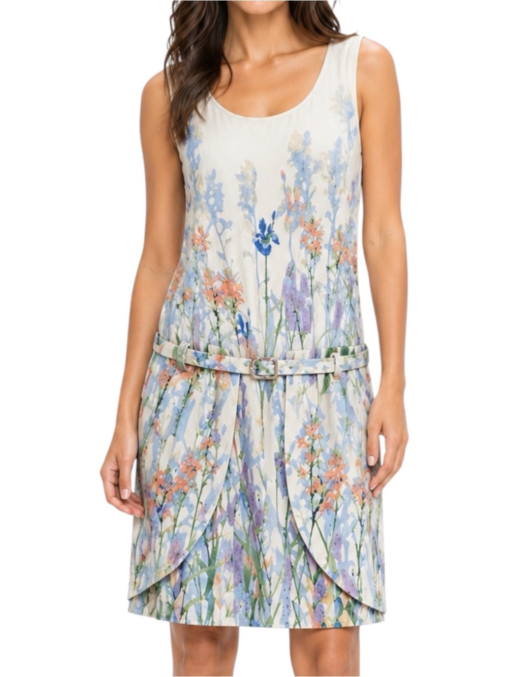CYNTHIA STEFFE Cream Floral Silk Dress US 2 XS